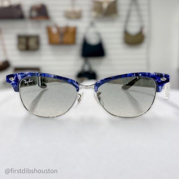 Ray Ban Blue Marble Clubmaster Sunglasses
